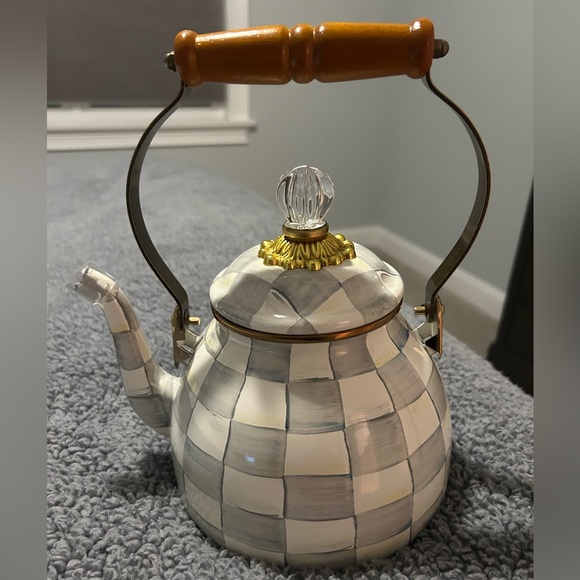 MacKenzie-Childs Tea Kettle (2 Qt, Gray) - Picture 1 of 5